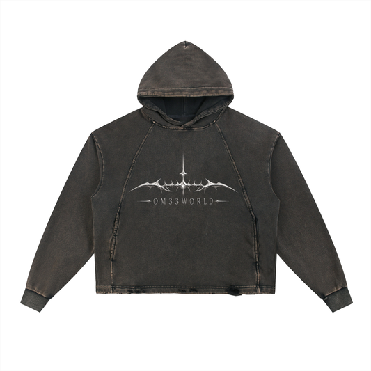 FREQ 003 Frayed-Hem Hoodie